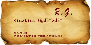 Risztics Győző névjegykártya